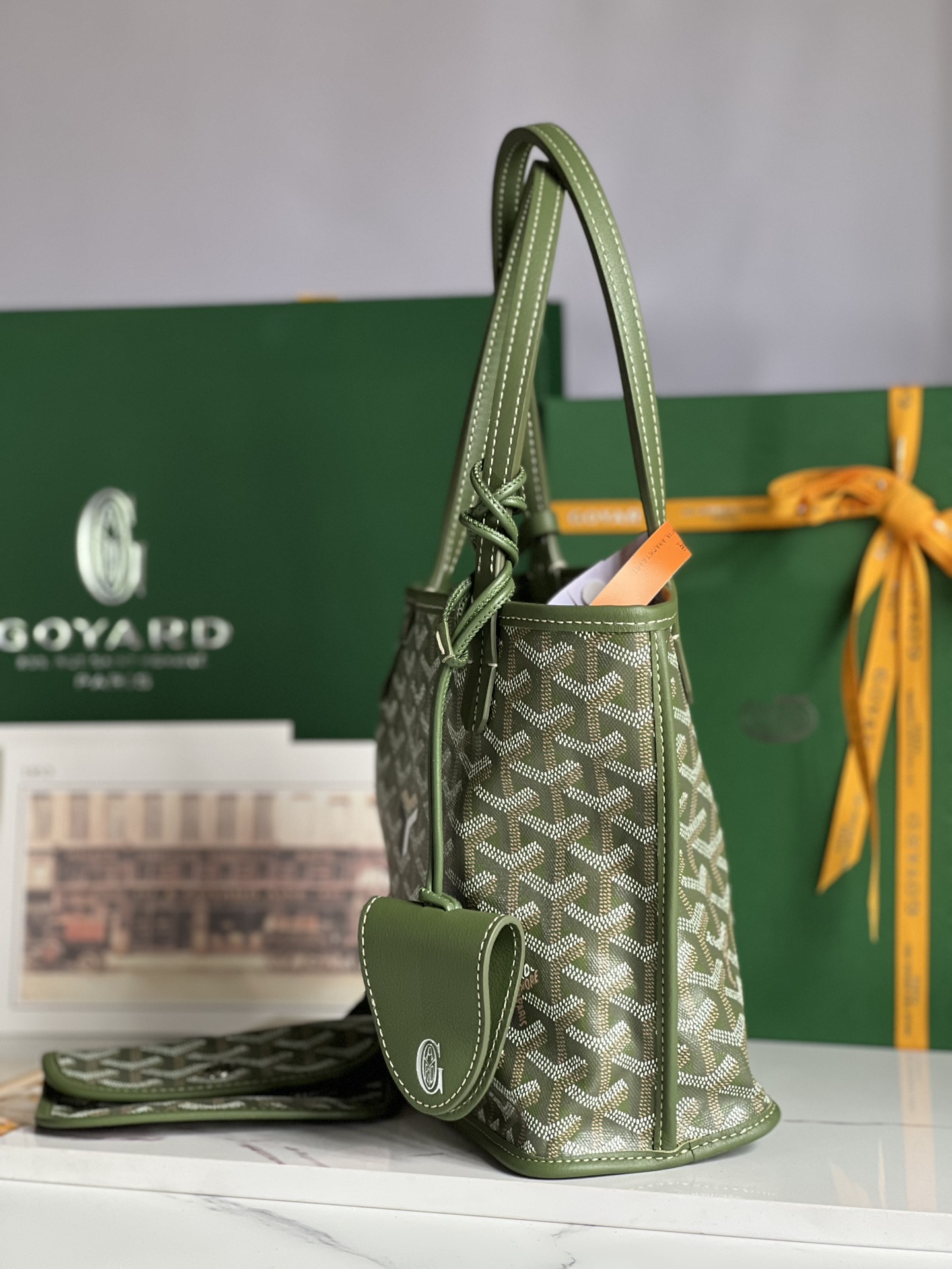 Anjou Mini Reversible Tote Bag In Green